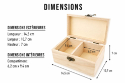 boite à thé dimensions - Boîtes en bois - 10doigts.fr - 2