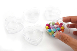 Boites cœur en plastique transparent - 5 pièces - Plastique Transparent – 10doigts.fr - 2
