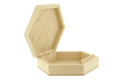 Boîte hexagonale en bois - 16 x 14 cm - Boîtes et coffrets – 10doigts.fr - 2