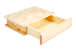Boîte tiroir livre en bois - 14.5 x 19 cm - Boîtes et coffrets – 10doigts.fr
