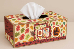 boite mouchoirs automne - Papiers scrapbooking - 10doigts.fr