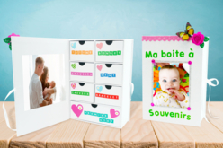 Coffret souvenirs de naissance en carton blanc - Boîtes en carton – 10doigts.fr - 2