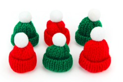 Mini bonnets tricotés - 6 pièces - Décorations à coller – 10doigts.fr