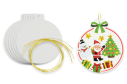 Boules de Noël en carton blanc - 6 boules - Kits activités Noël – 10doigts.fr