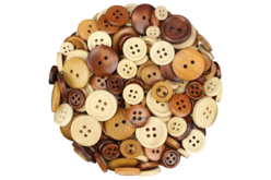 Boutons ronds en bois naturel verni - 300 pièces - Boutons – 10doigts.fr