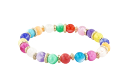 bracelet perles marbrées - Perles Couleurs Opaques - 10doigts.fr