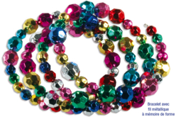 Perles rondes métallisées à facettes - 200 perles - Perles Plastique – 10doigts.fr - 2