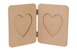 Cadre double cœur en papier mâché - Cadres en carton – 10doigts.fr