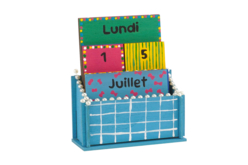 Calendrier perpétuel en bois à peindre - Objets bois pour le bureau - 10doigts.fr - 2