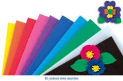 Feuilles de mousse 30 x 45 cm - 10 couleurs - Papiers Unis – 10doigts.fr