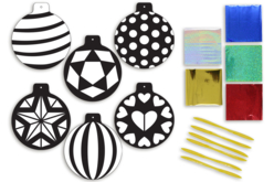 Cartes à métalliser Boules de Noël - 6 cartes assorties - Suspensions et boules de Noël – 10doigts.fr - 2