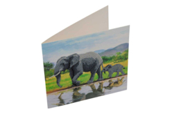 Carte broderie diamant - Elephants - Diamond painting – 10doigts.fr - 2