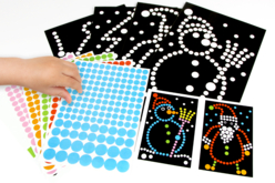 Cartes à gommettes de noel - Kits carteries - 10doigts.fr