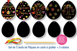 Cartes à gratter Oeufs de Pâques - Lot de 5 - Cartes à gratter, à poinçonner – 10doigts.fr