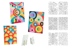 Tableaux carte sable Art Abstrait - 6 pièces - Sable coloré – 10doigts.fr