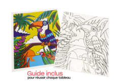 cartons toilés 5 motifs - Peinture aux numéros - 10doigts.fr