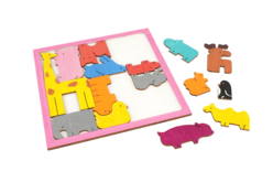 Casse tête animaux bois Decoratif - Puzzles - 10doigts.fr