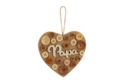 Coeur en carton kraft epais  papa - Guirlandes et suspensions Noël - 10doigts.fr - 2