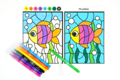 Coloriages aux numéros - Thème Animaux Marins  - Coloriage - 10doigts.fr