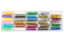 Paillettes couleurs assorties - 30 tubes - Paillettes à saupoudrer – 10doigts.fr