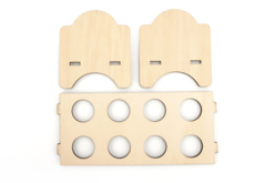 coquetier Bois 8 oeufs - Supports de Pâques à décorer - 10doigts.fr