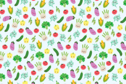 Grands coupons de tissu "Fruits et légumes" - Set de 4 - Coupons de tissus – 10doigts.fr - 2