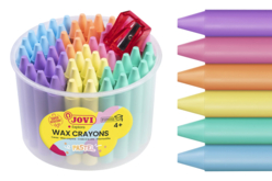 Maxi crayons cire couleurs pastel - Pot de 60 - Crayons cire – 10doigts.fr