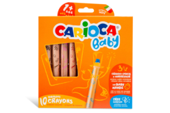 Maxi crayons Carioca Baby - 10 crayons - Crayons de couleurs – 10doigts.fr - 2