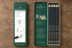 Crayons graphite Castell 9000, boîte métal de 6 (HB à 8B) - Crayons graphite et mines pour le dessin - 10doigts.fr