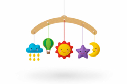 création mobile avec support bois - Suspensions décoratives en bois - 10doigts.fr