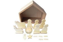 Crèche en bois - 18 cm - Supports de Noël en bois – 10doigts.fr
