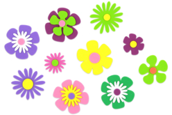 Stickers fleurs en caoutchouc mousse - 400 pièces - Fleurs et feuilles décoratives – 10doigts.fr - 2