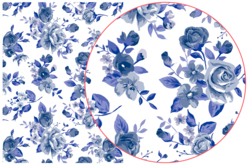Papier Décopatch Roses bleues - 3 feuilles N°499 - Papiers Décopatch – 10doigts.fr