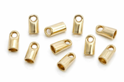 Embouts pour cordon Or Ø 3 mm - 10 pcs - Fermoirs bijoux - 10doigts.fr