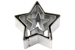 Emporte-pièces étoile - 3 tailles (largeur : 3.5 cm-2.5 cm-1.5 cm) - Emporte-pièces créatifs pour enfants - 10doigts.fr