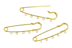 Épingles à nourrice doré, avec anneaux - 3 pièces - Broches – 10doigts.fr