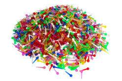 Epingles colorées en plastique - 2000 pièces - Clous et épingles – 10doigts.fr