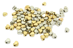 Perles intercalaires cœur or et argent - 100 perles - Perles Intercalaires – 10doigts.fr