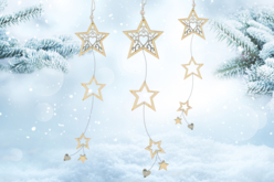 Suspension étoiles en bois ciselé - Décorations de Noël en bois – 10doigts.fr