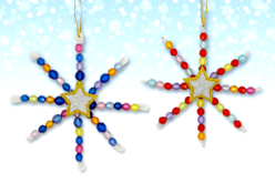 Suspensions étoiles en perles à fabriquer - 12 pièces - Kits activités Noël – 10doigts.fr