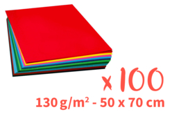 Papier léger multicolore, 50 x 70 cm - 100 feuilles - Papiers colorés – 10doigts.fr
