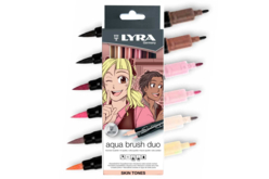 Feutres Aqua Brush Duo Lyra, 6 feutres tons portrait - Feutres pinceaux : précision et souplesse pour dessiner - 10doigts.fr