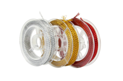 Cordon polyester métallisé : or, argent et rouge - Chenilles, pompons, rubans – 10doigts.fr