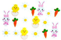 Stickers de Pâques en feutrine - 20 pièces - Embellissements de Pâques – 10doigts.fr