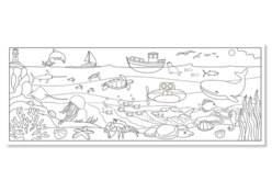 Fresque géante à colorier - La mer - Dessin 1er âge – 10doigts.fr - 2
