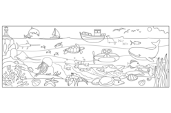 Fresque géante à colorier : La mer - Coloriage - 10doigts.fr - 2