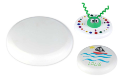 Frisbee à décorer en plastique blanc - Supports de Coloriages - 10doigts.fr