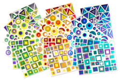 Maxi lot gommettes art abstrait - 804 gommettes - Toutes les gommettes géométriques – 10doigts.fr