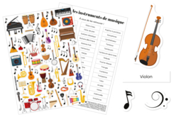 Gommettes Instruments de musique - 2 planches  - Gommettes Pédagogiques – 10doigts.fr
