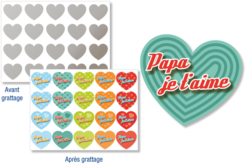 Stickers cœurs messages à gratter - 40 pièces - Gommettes coeurs – 10doigts.fr